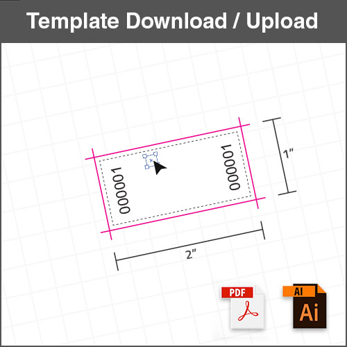 1 x 2 Standard Roll Ticket - Design Upload